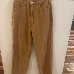SHEIN women’s tan colored jeans with fringe legs, size 4